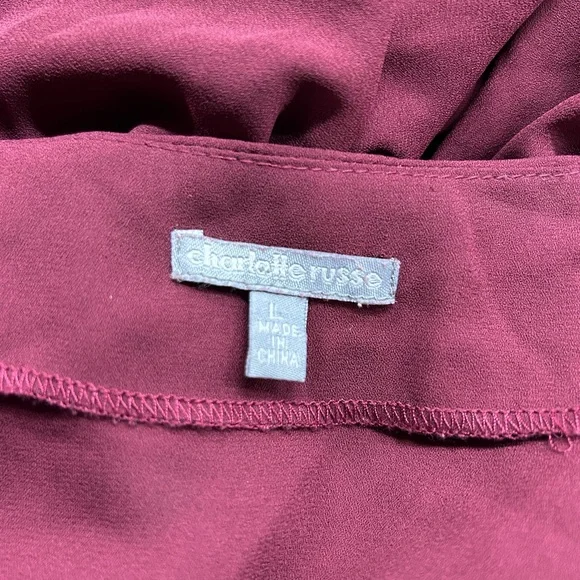 Charlotte Russe Maroon Lace-Up Blouse - Picture 4 of 6